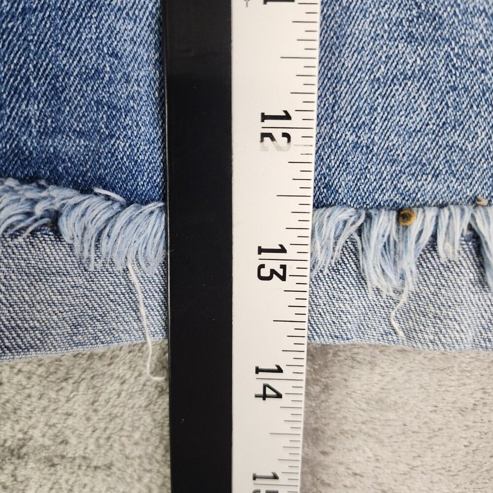 Womens Gogo Jeans Blue Denim Skirt Distressed Cuffed Raw Hem Size 1 - Picture 11 of 12